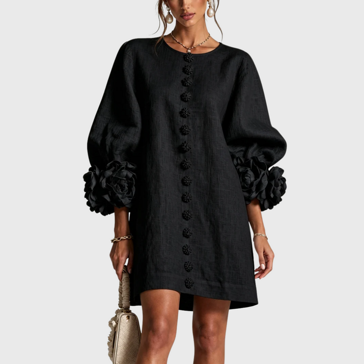 Elegant Mini Dress with Puff Sleeves 4