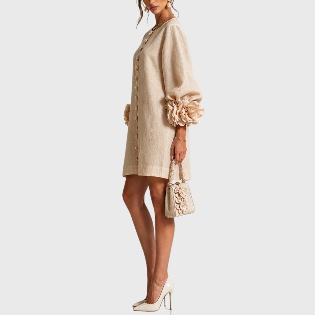 Elegant Mini Dress with Puff Sleeves 10