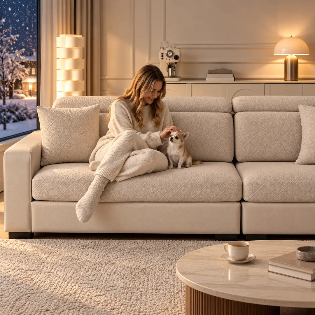 Diamond Stretch Sofa Cover, Scratch Resistant for Pets 9