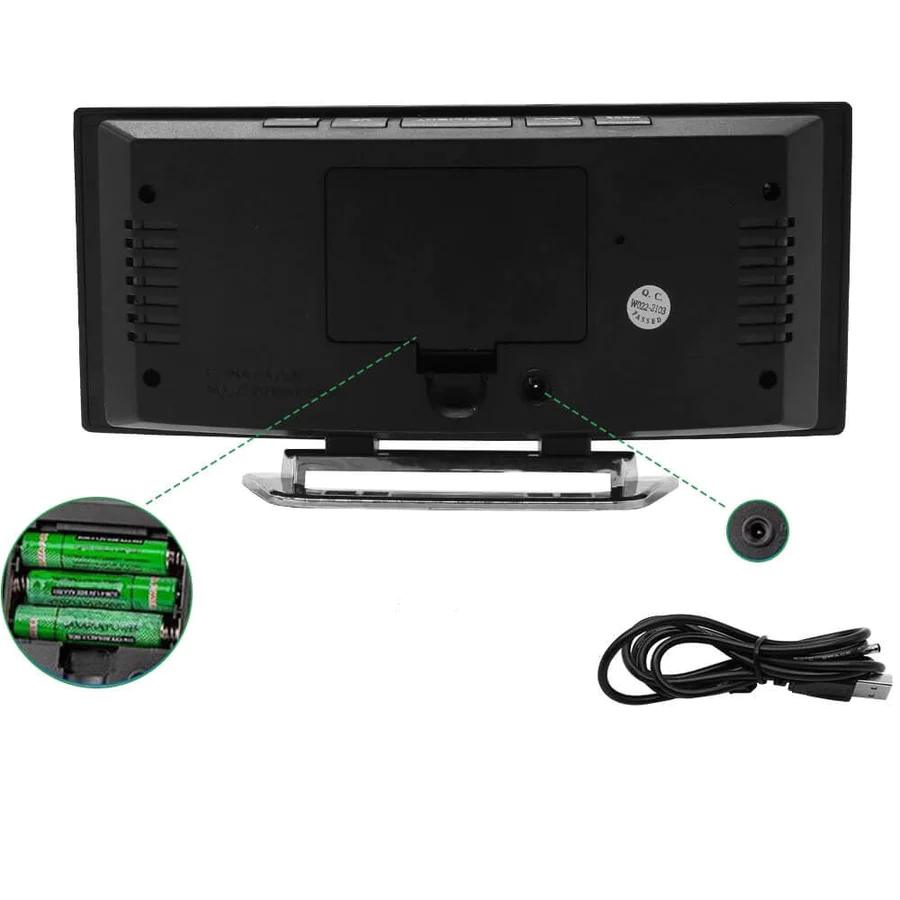 Digital Alarm Clock | Curved LED Mirror Display | Auto-Dimming 5