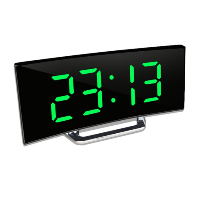 Digital Alarm Clock | Curved LED Mirror Display | Auto-Dimming 7