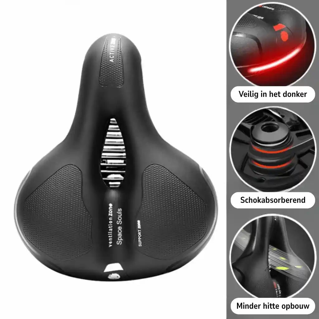 Ergonomic Comfort Bike Seat with Cutout - 2 in Thick Foam, Waterproof PU Leather 22