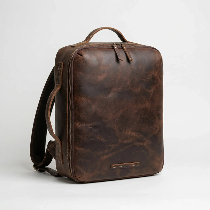 Distressed Brown Backpack - Journia