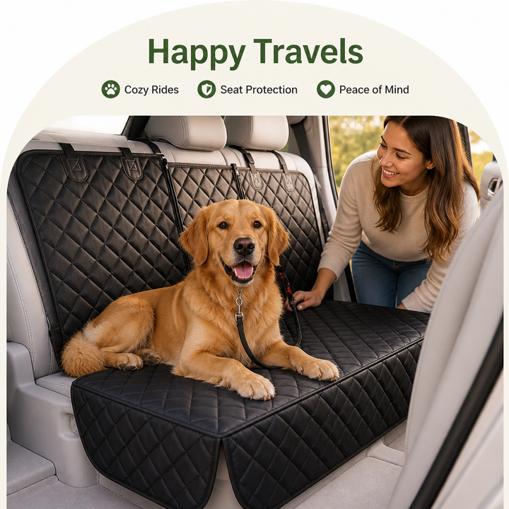 Quilted Hammock-Style Rear Seat Cover for Dogs, Waterproof & Non-Slip 5