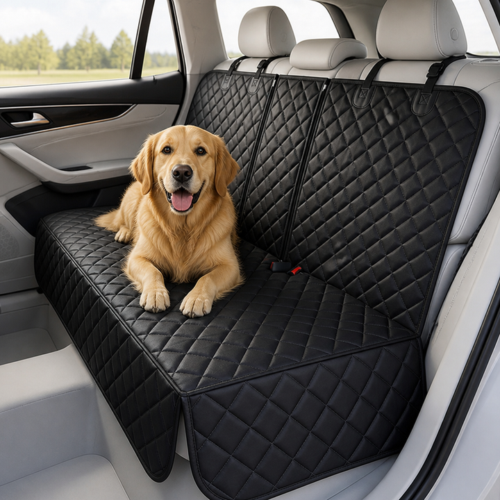 Quilted Hammock-Style Rear Seat Cover for Dogs, Waterproof & Non-Slip 7