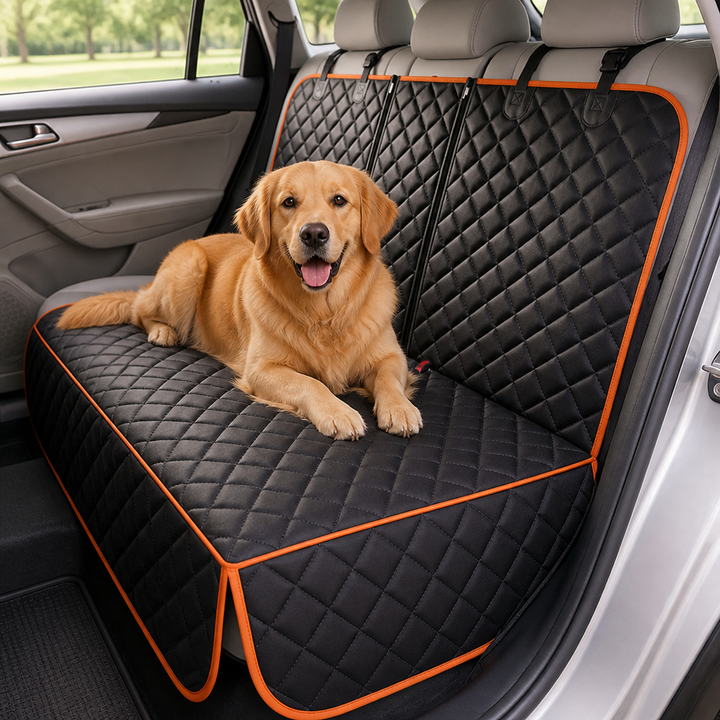 Quilted Hammock-Style Rear Seat Cover for Dogs, Waterproof & Non-Slip 8
