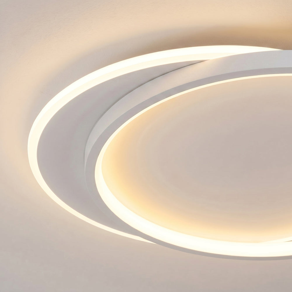 Double Ring White LED Ceiling Light with Remote Dimmer 2