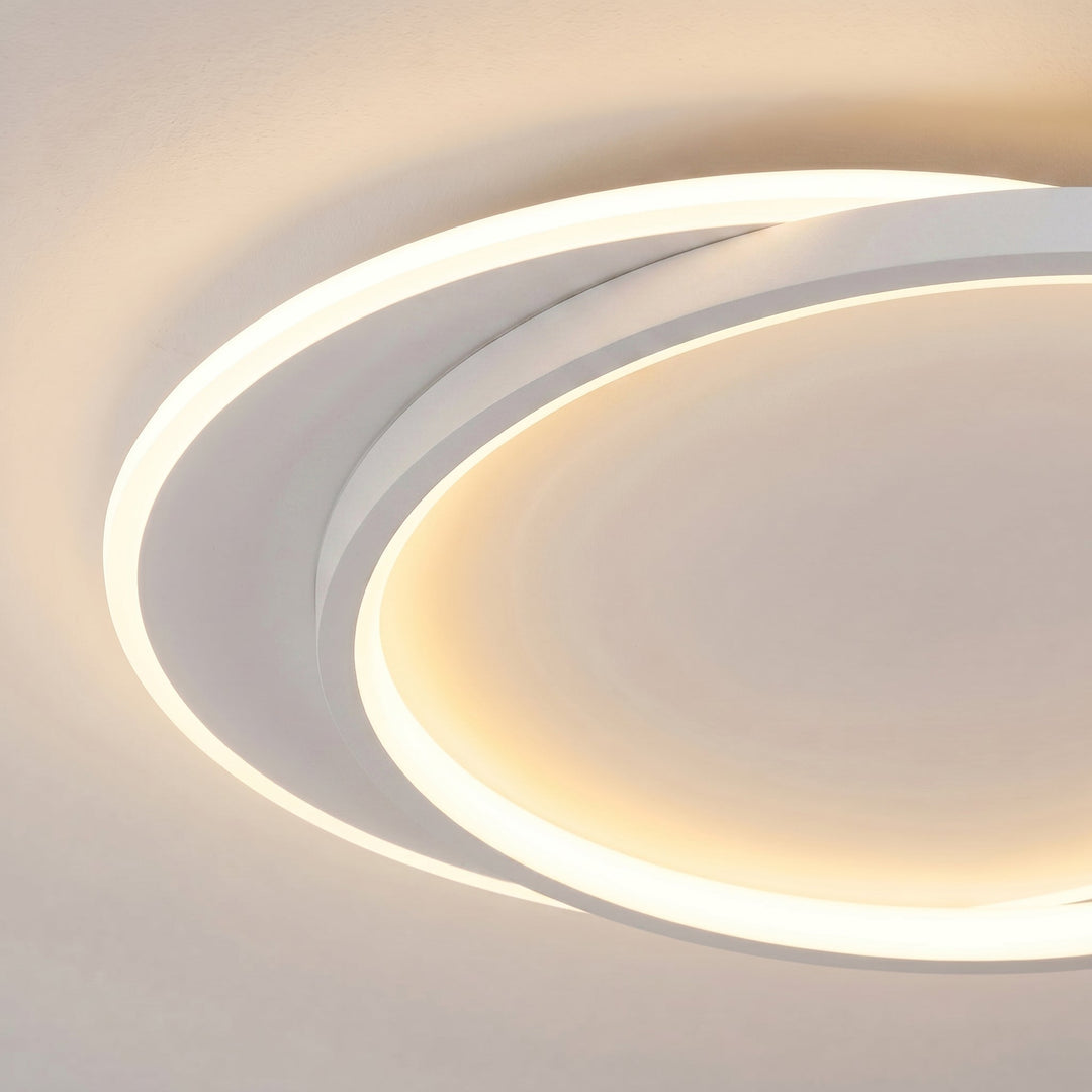 Double Ring White LED Ceiling Light with Remote Dimmer 2