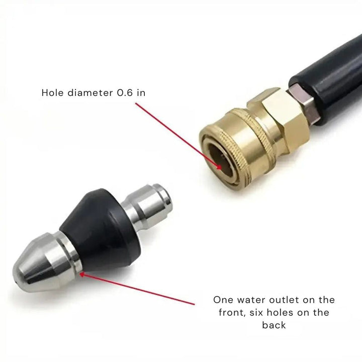 High-Pressure Water Jet Drain Cleaning Nozzle - Chemical-Free 2