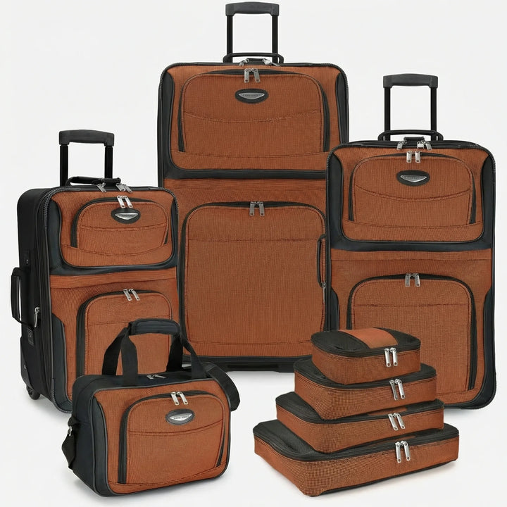 8-Piece expandable Soft-Shell Luggage Set - Trippalo