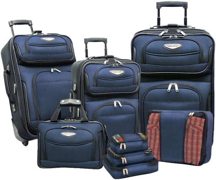 8-Piece expandable Soft-Shell Luggage Set - Trippalo