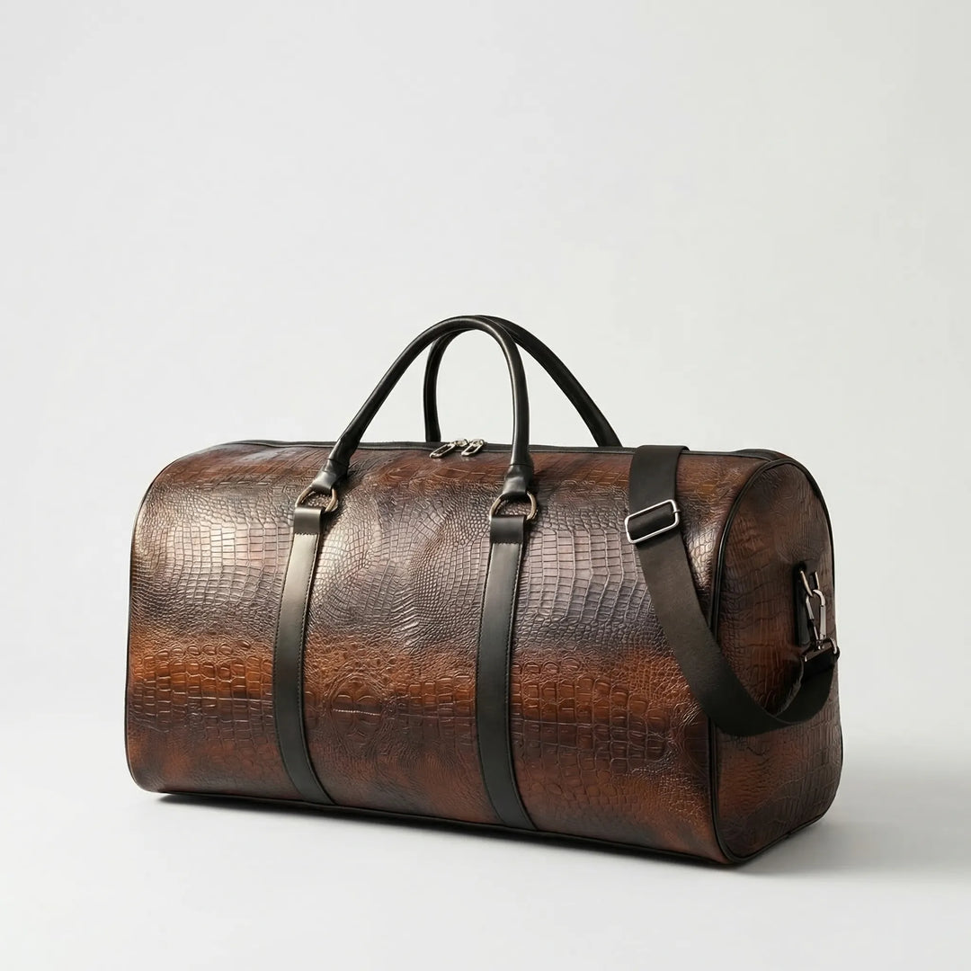 Embossed Barrel Duffel Bag - Crodal