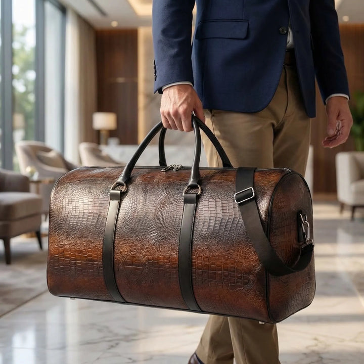 Embossed Barrel Duffel Bag - Crodal