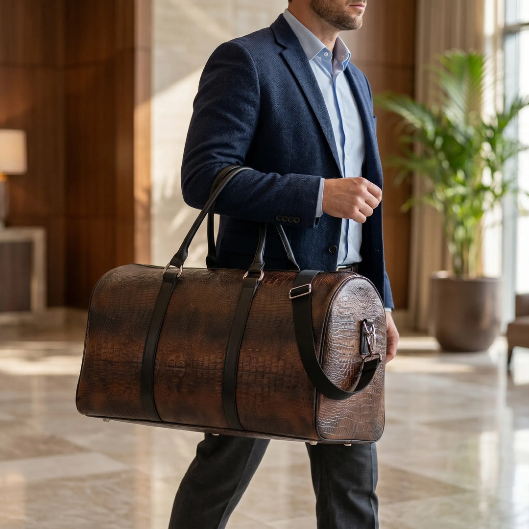Embossed Barrel Duffel Bag - Crodal