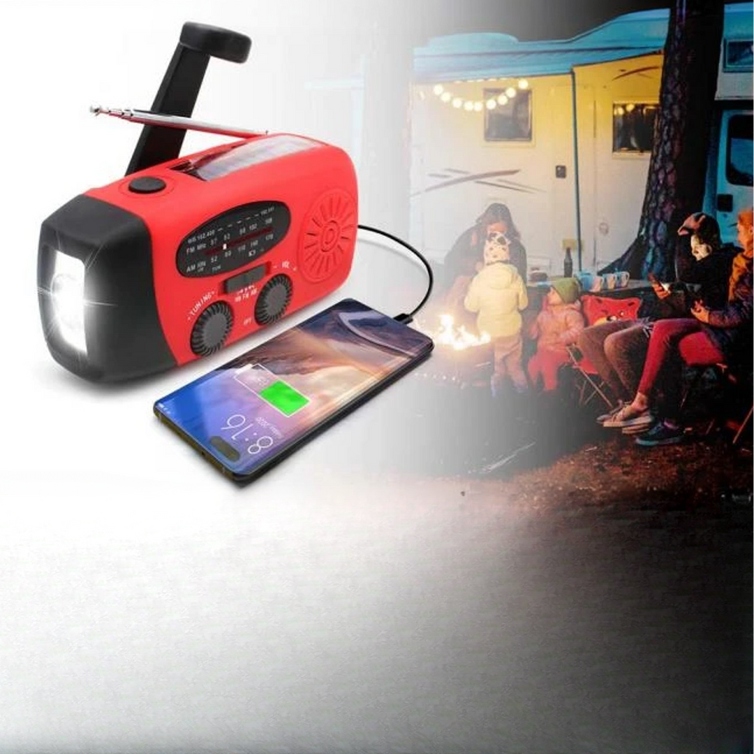 Emergency Hand Crank Radio with Solar Charging, AM/FM, Flashlight, SOS Alarm and USB Power Bank 4
