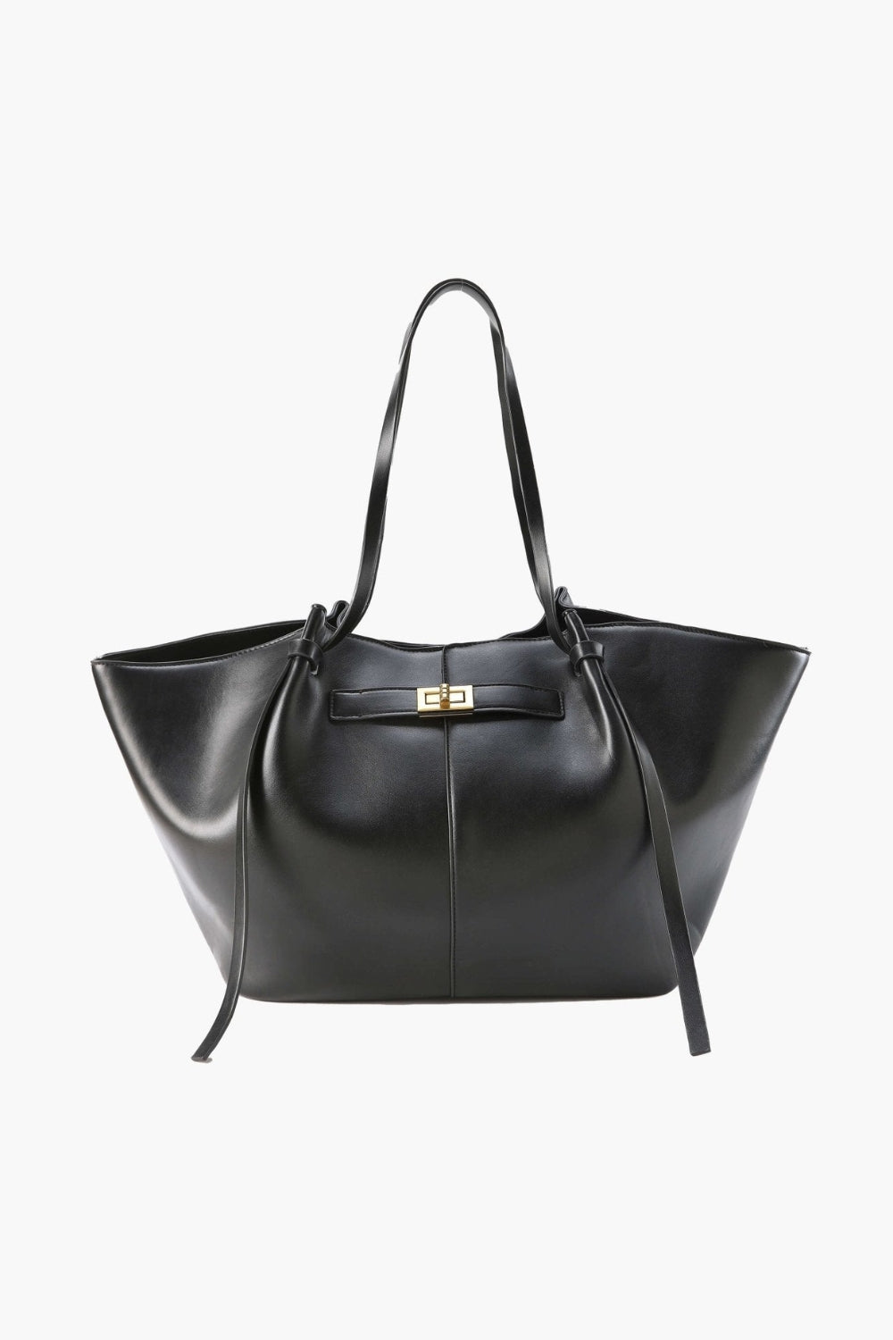 Everyday Leather Tote Bag with Front Closure Detail 1