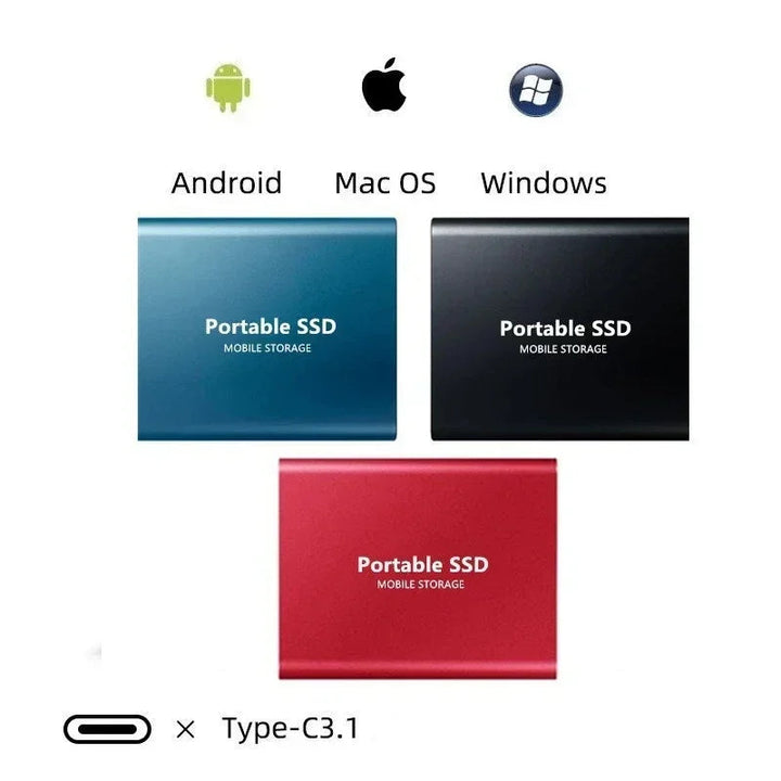 External SSD 2TB Portable Shockproof High-Speed Storage Drive 7
