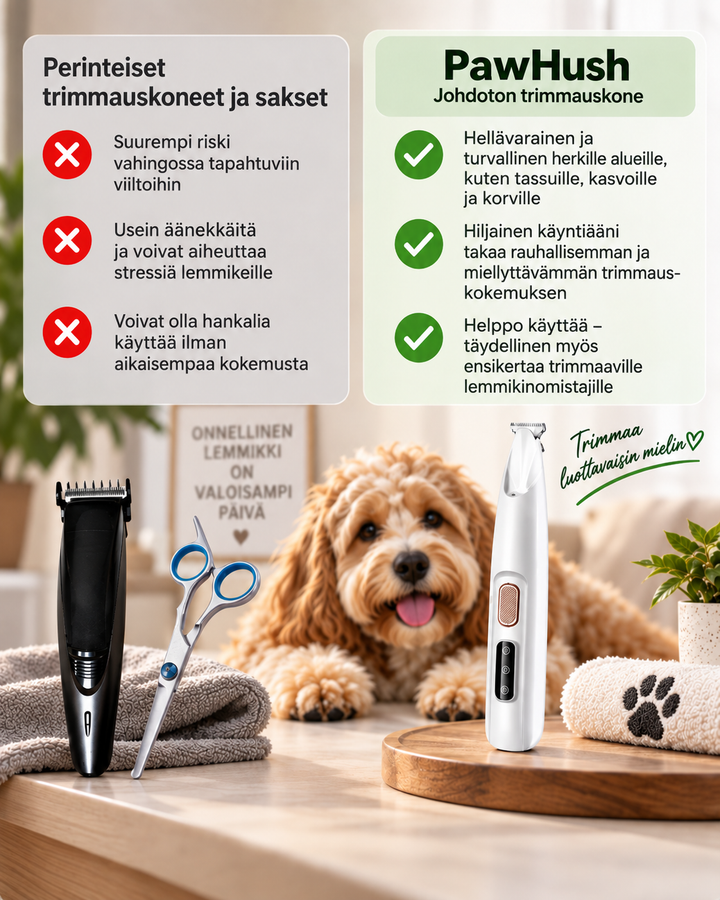 Cordless Pet Grooming Trimmer, Quiet Rechargeable with LED Light 4