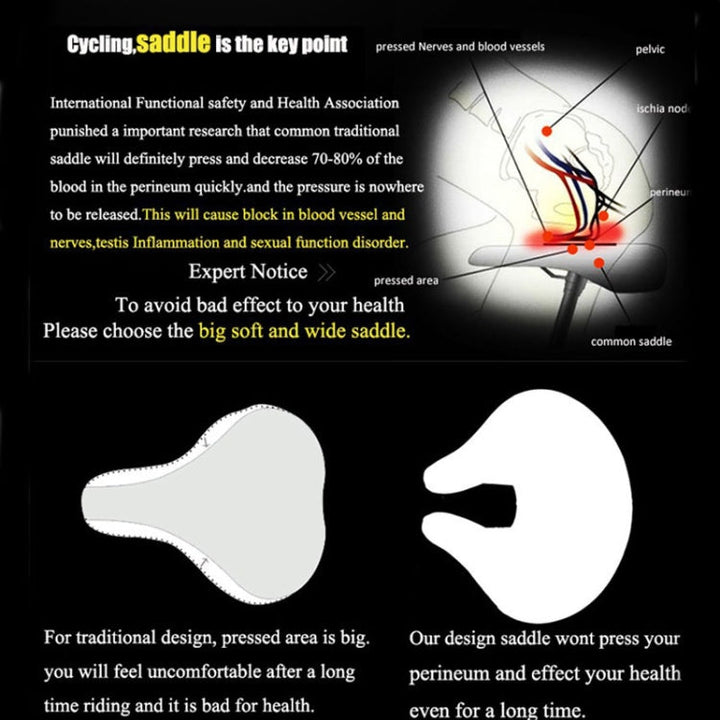 Noseless Mountain Bike Seat | Ergonomic Padded Cushion | Pressure Relief 6