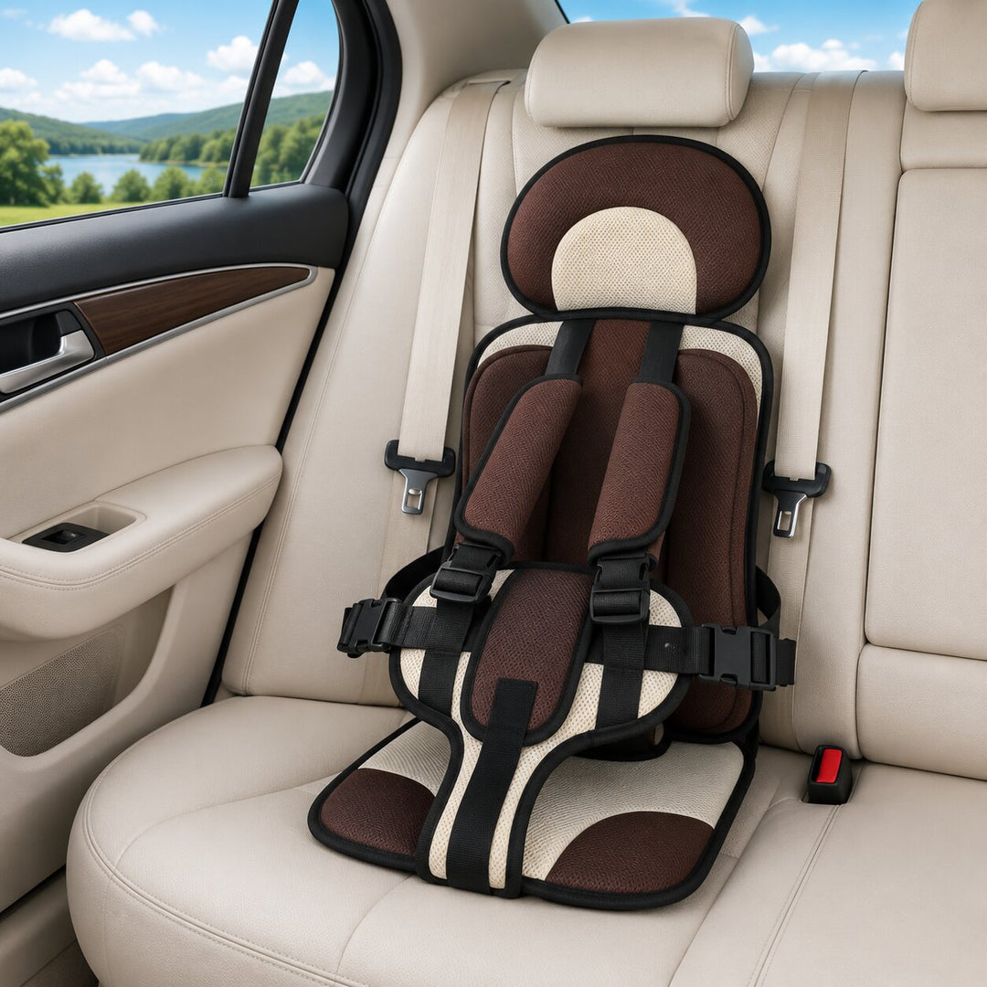 Foldable Car Booster Seat for Kids | Adjustable Harness | Compact 9