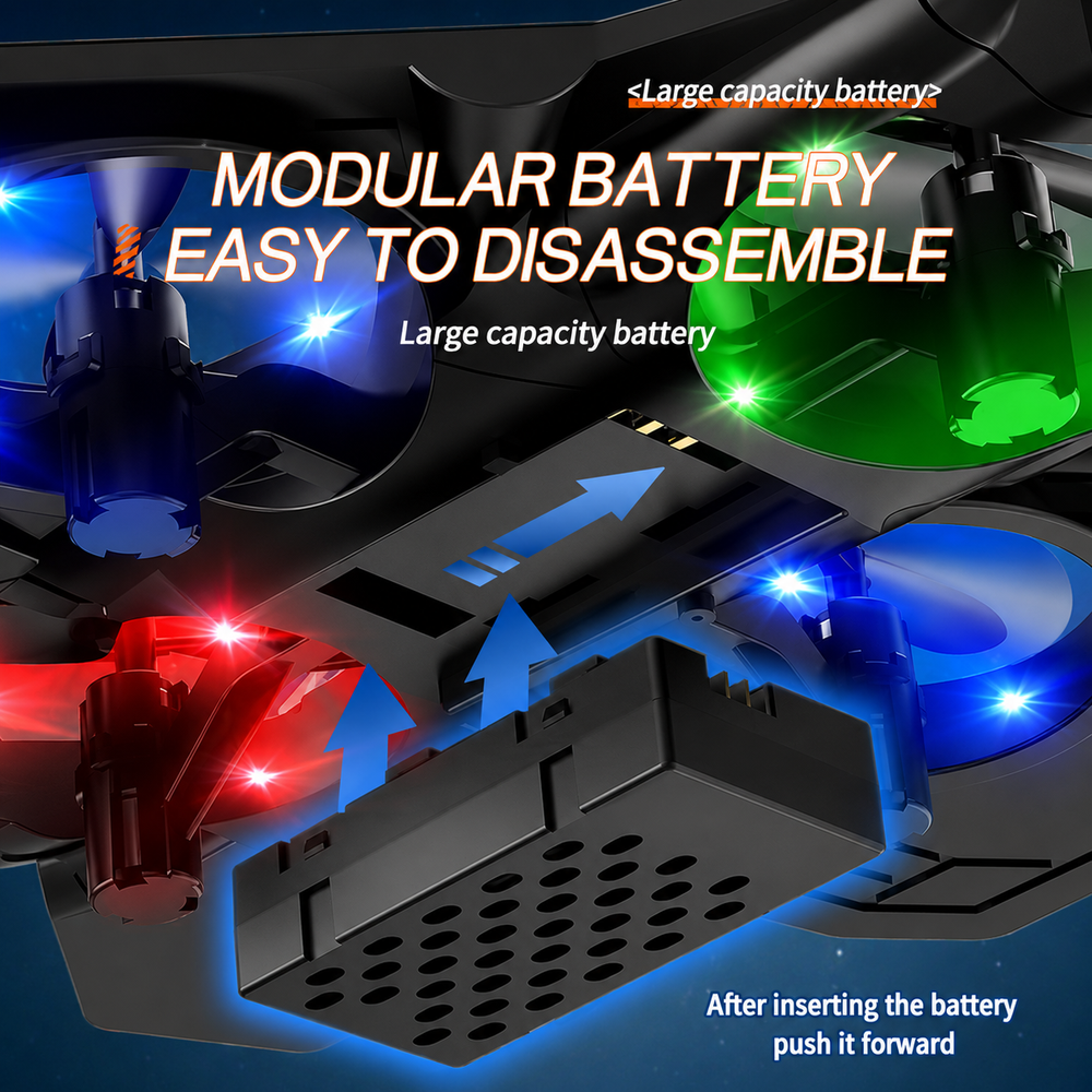 RC Fighter Jet Toy with 360° Stunt Flips and LED Lights, Shock-Resistant 2