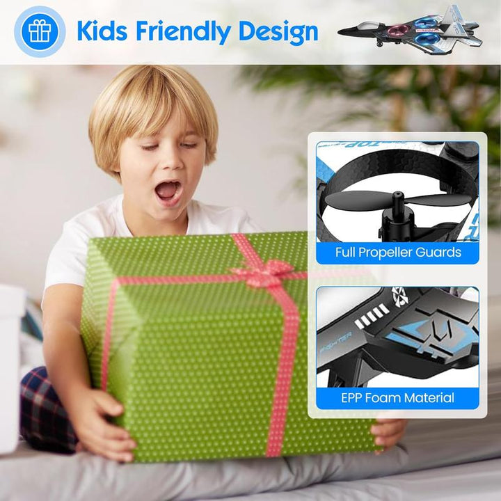 RC Fighter Jet Toy with 360° Stunt Flips and LED Lights, Shock-Resistant 5