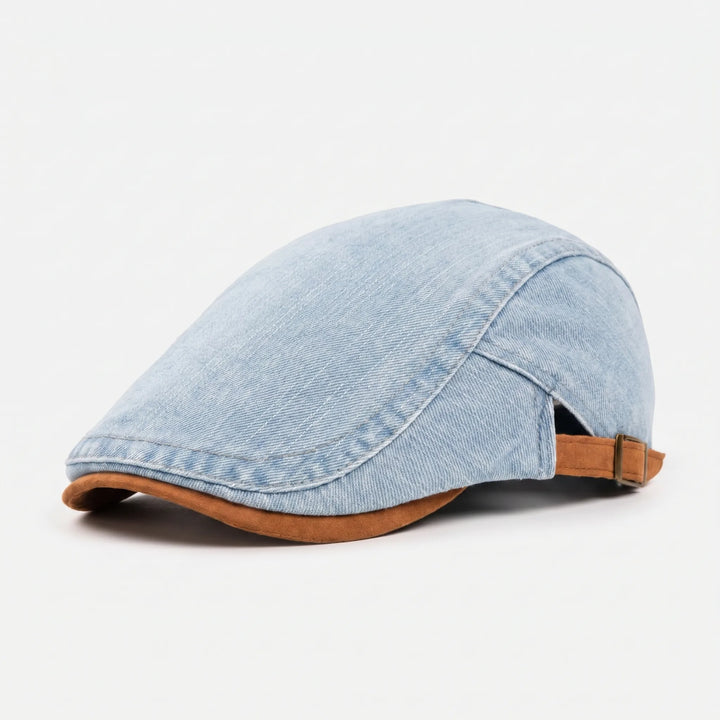 Men's Flat Cap | Retro Denim Newsboy Hat 3