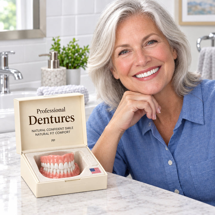 Flexible Denture Set for Upper & Lower Jaw – Reusable & Custom-Fit
