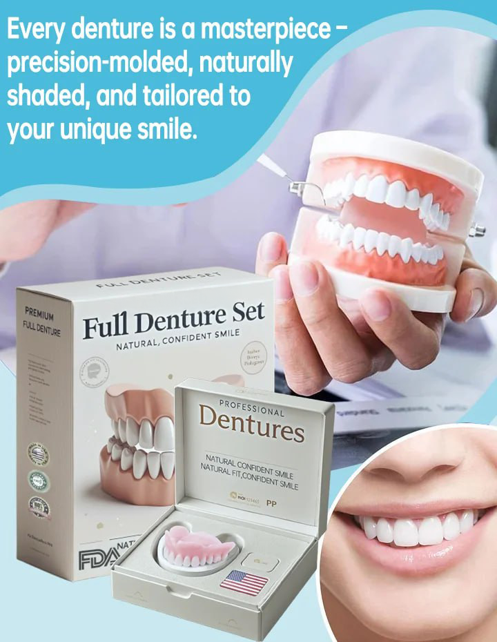 Flexible Denture Set for Upper & Lower Jaw – Reusable & Custom-Fit