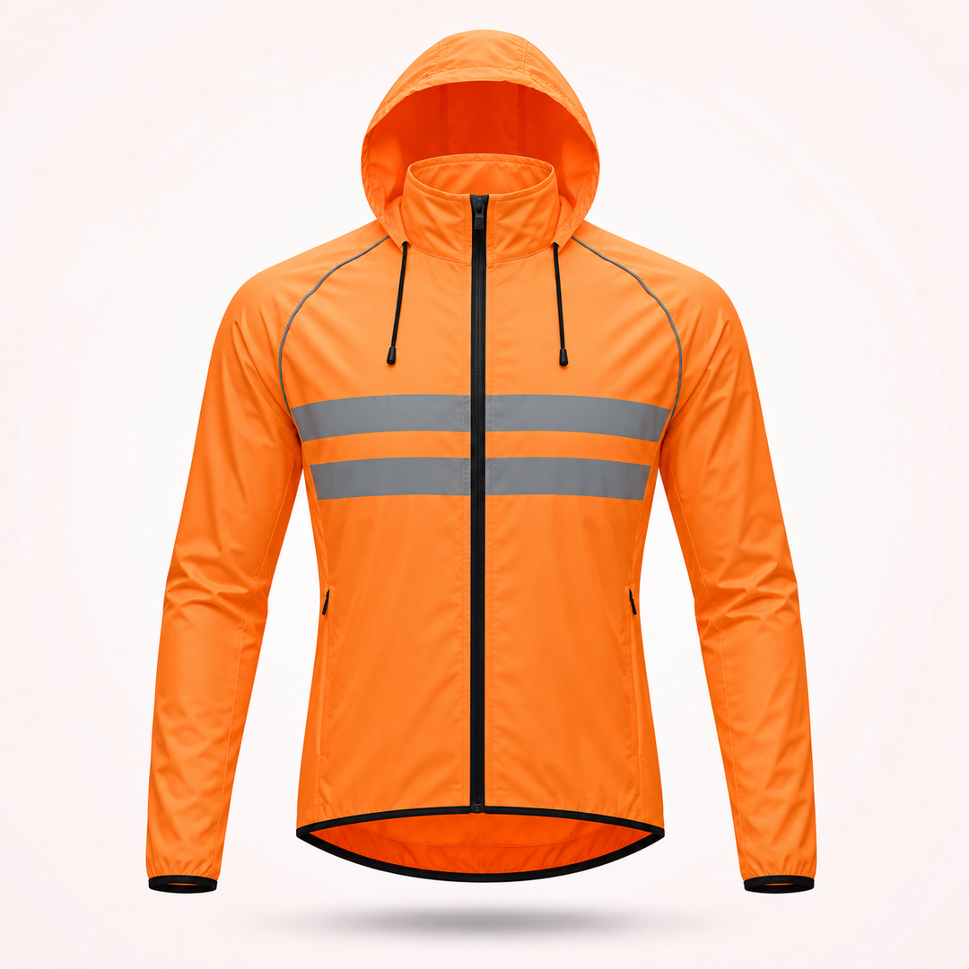 Waterproof Windproof Breathable Cycling Jacket with Underarm Vents and Reflective Stripes 20