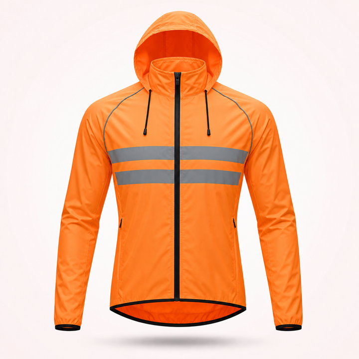 Waterproof Windproof Breathable Cycling Jacket with Underarm Vents and Reflective Stripes 20