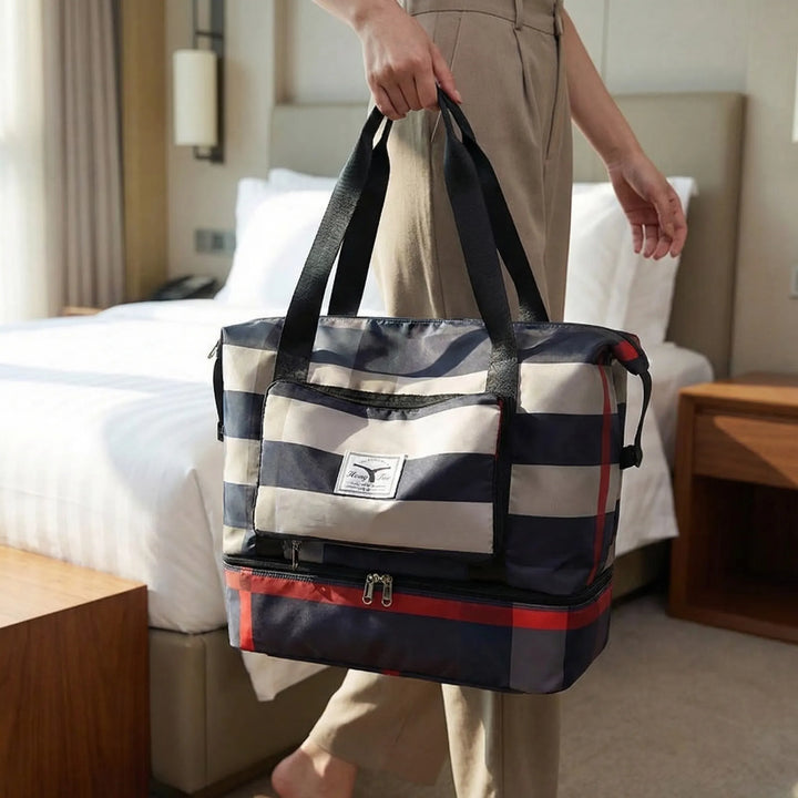 Foldable Striped Travel Bag - Journix