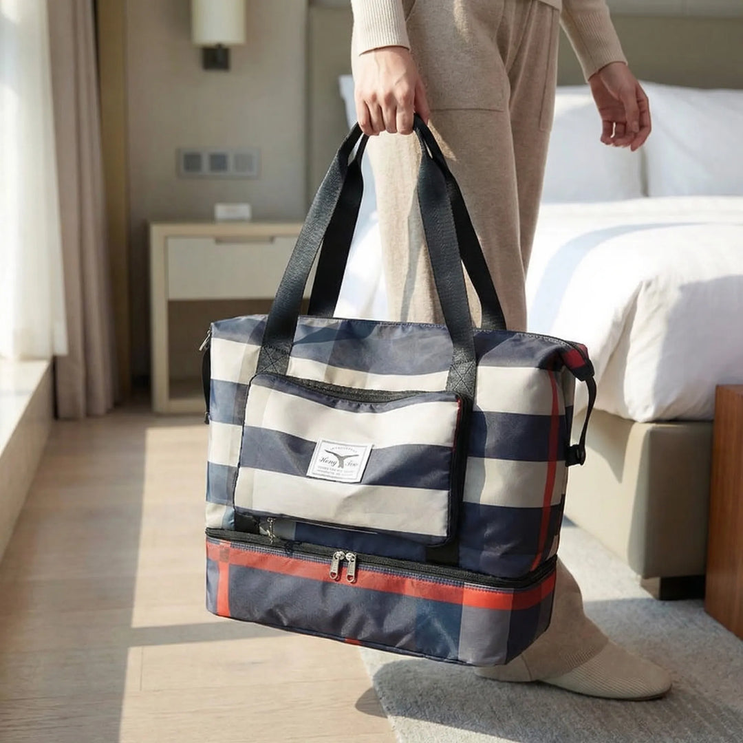Foldable Striped Travel Bag - Journix