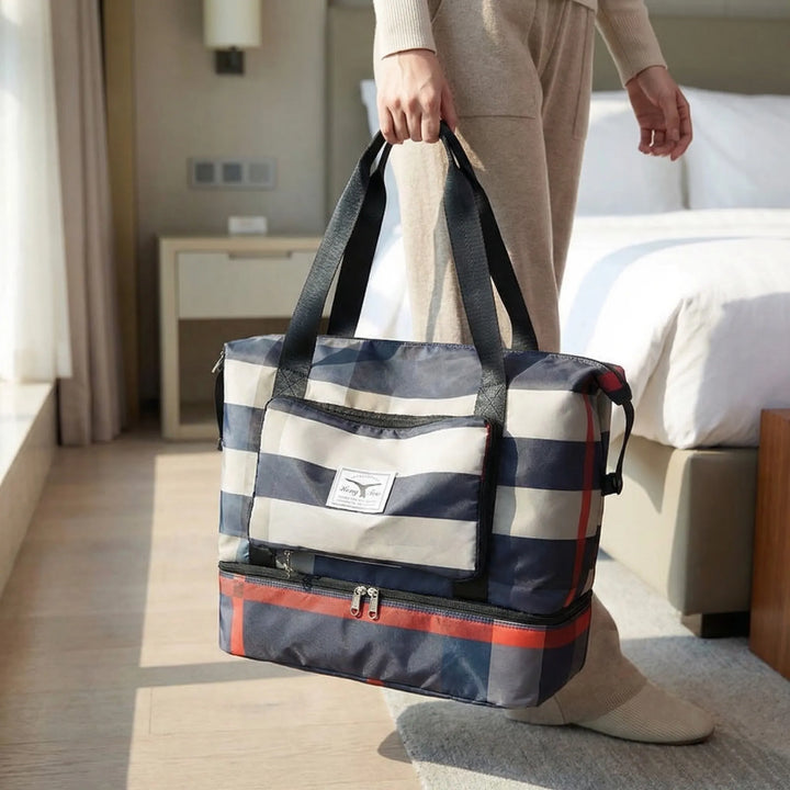 Foldable Striped Travel Bag - Journix