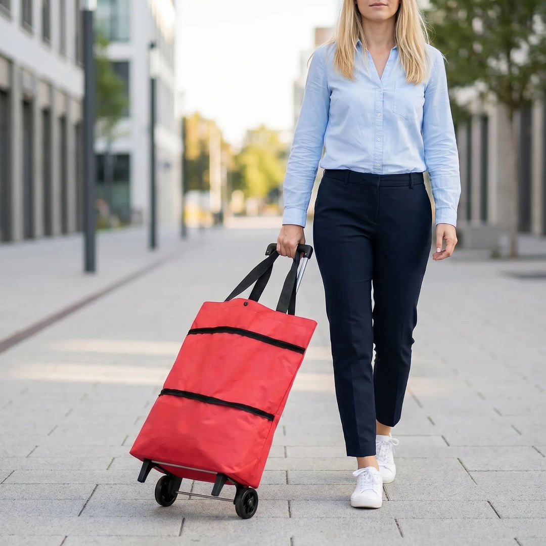 Foldable Wheeled Shopping Tote Bag - Trollova