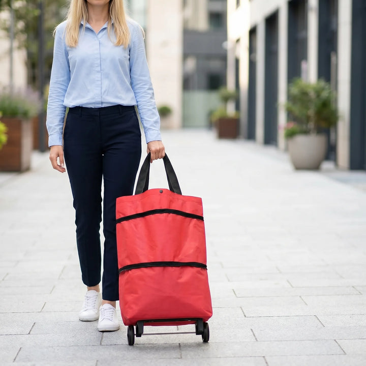 Foldable Wheeled Shopping Tote Bag - Trollova
