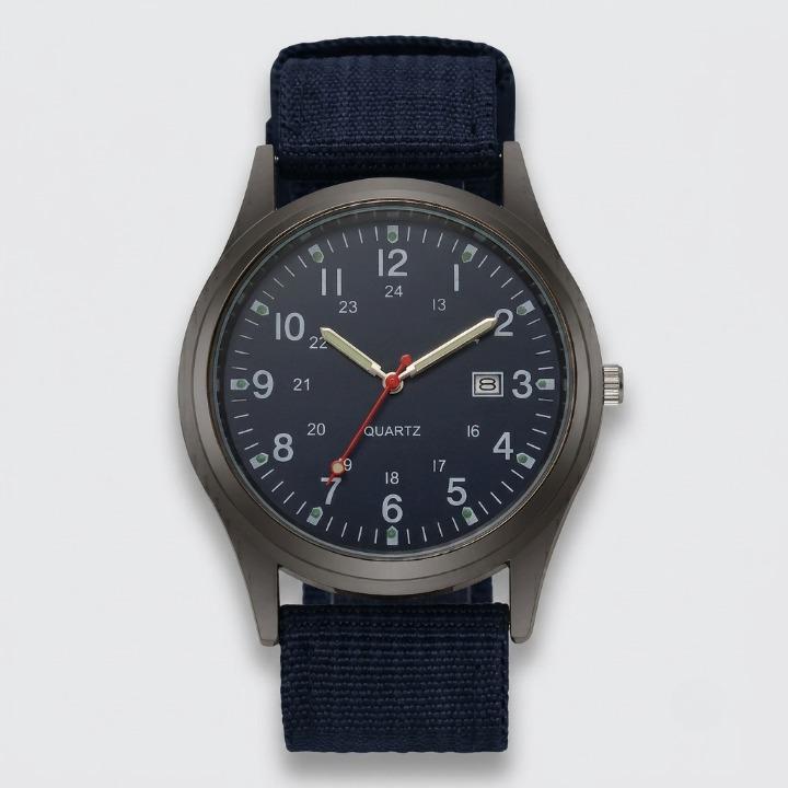 Military Watch with Nylon Strap – Water-Resistant, Shockproof, Glow Hands 8