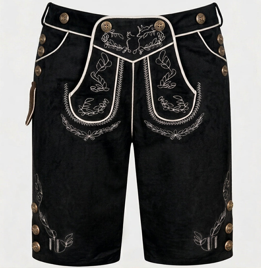 Men's Traditional Bavarian Knee Breeches with Embroidered Front Flap 2