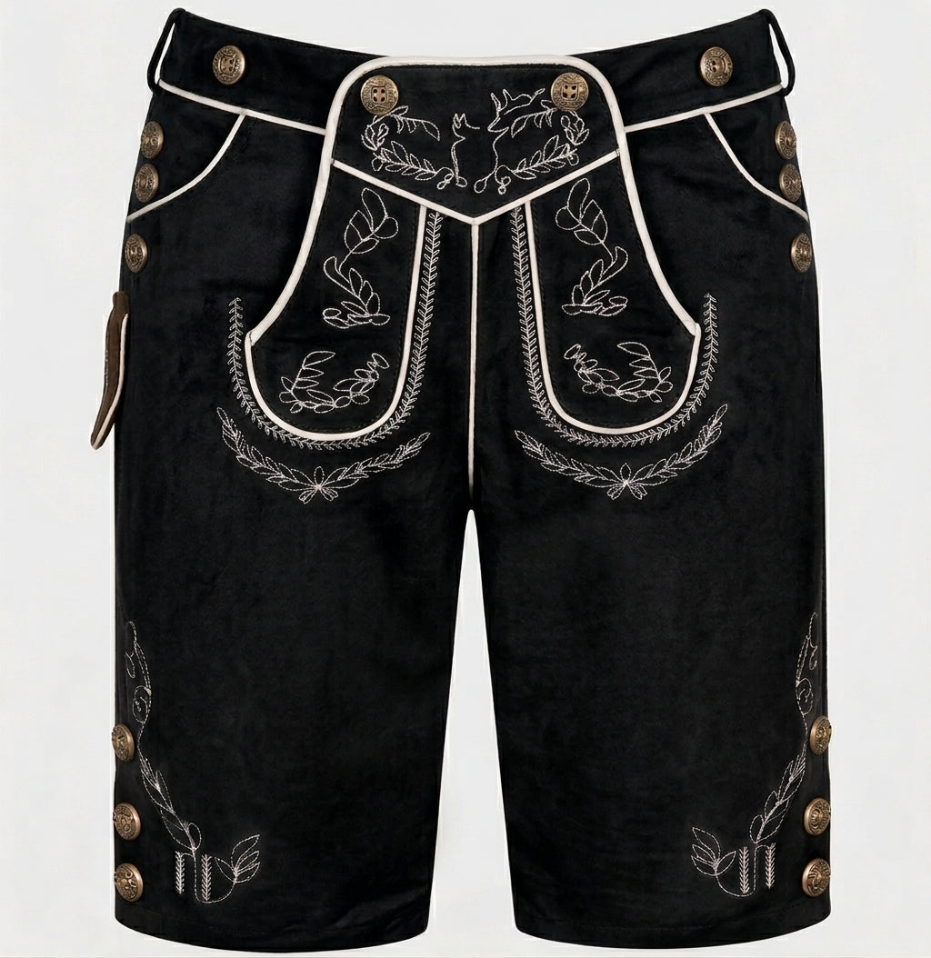 Men's Traditional Bavarian Knee Breeches with Embroidered Front Flap 2
