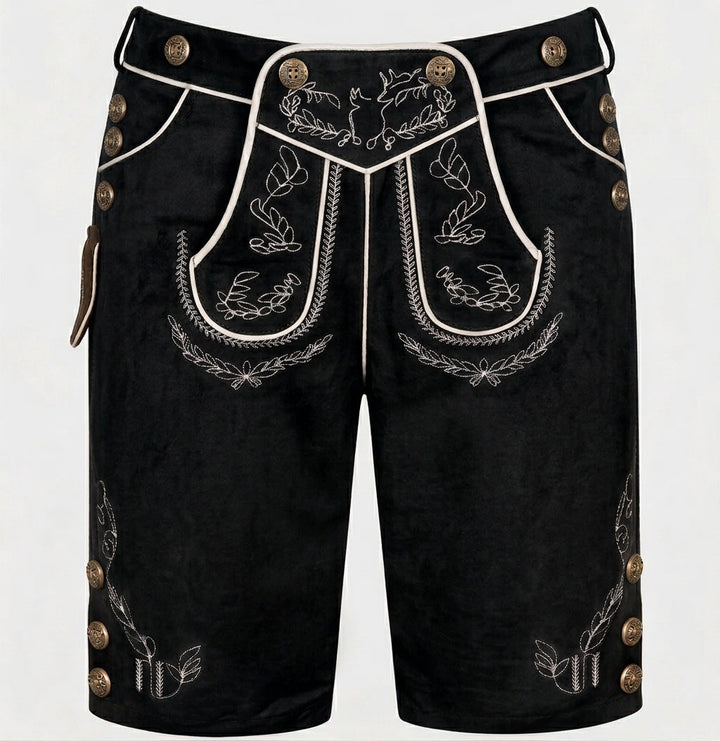 Men's Traditional Bavarian Knee Breeches with Embroidered Front Flap 2