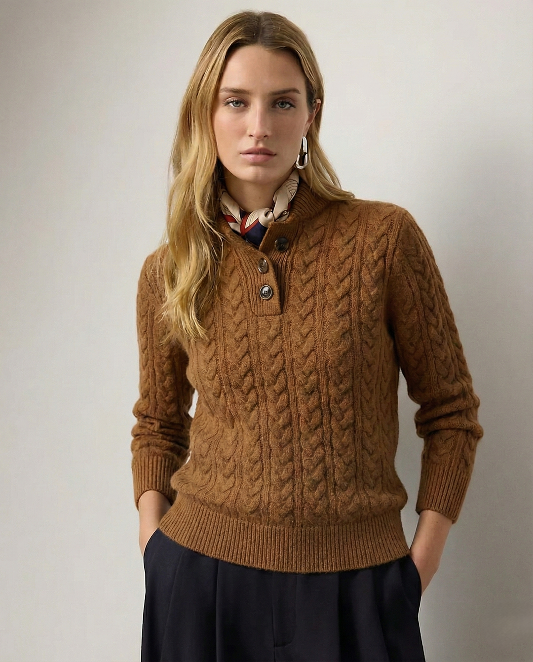 Arden Button-Up Cashmere Sweater 1