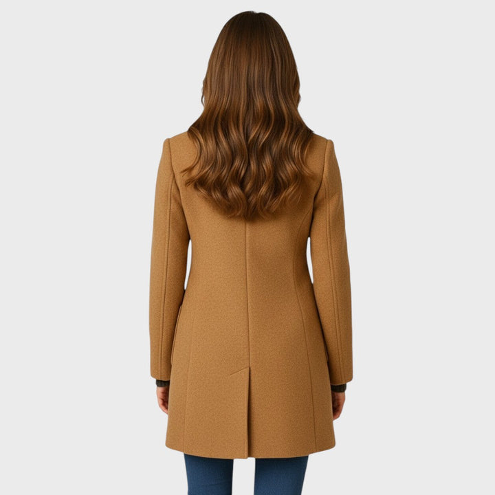 Women's Wool Blend Coat with Structured Collar and Button Front, Tailored Fit 3