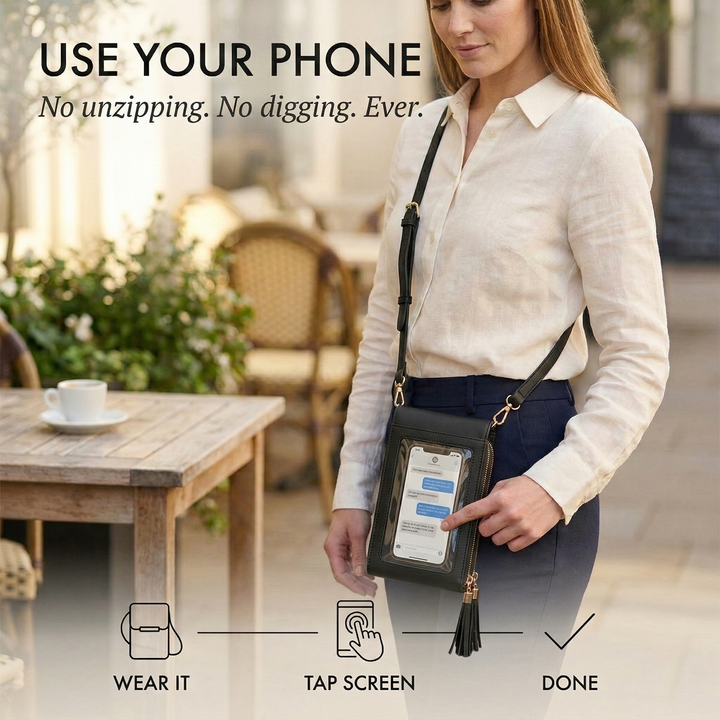 Women's Crossbody Phone Wallet Bag with Touchscreen Window 11