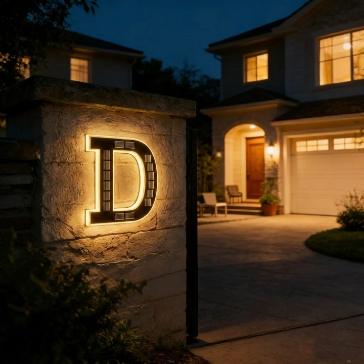 Solar House Number Sign with LED Backlight – Lights Up Automatically at Dusk 18