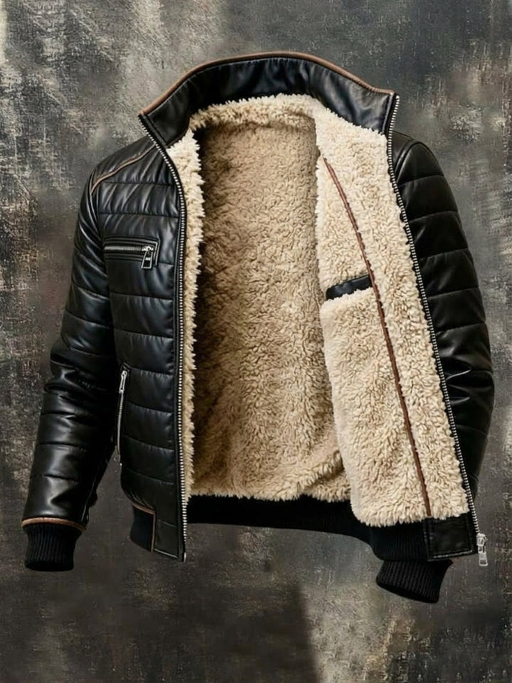 Elegant Jacket with Soft Fleece Lining and High Collar 2