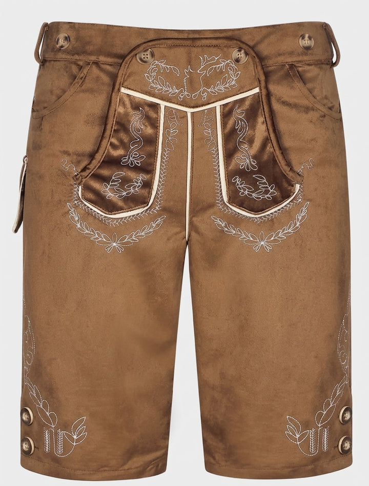 Men's Traditional Bavarian Knee Breeches with Embroidered Front Flap 5