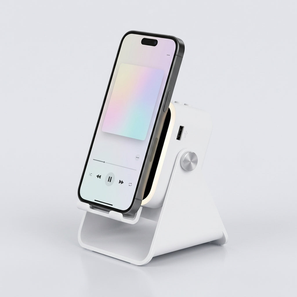 Place-and-Play Phone Stand Speaker and Powerbank, No Pairing 8