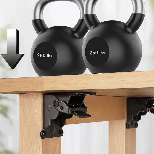 Folding Table Leg Brackets 90° Auto-Lock – Set of 2, Holds 225 kg 5