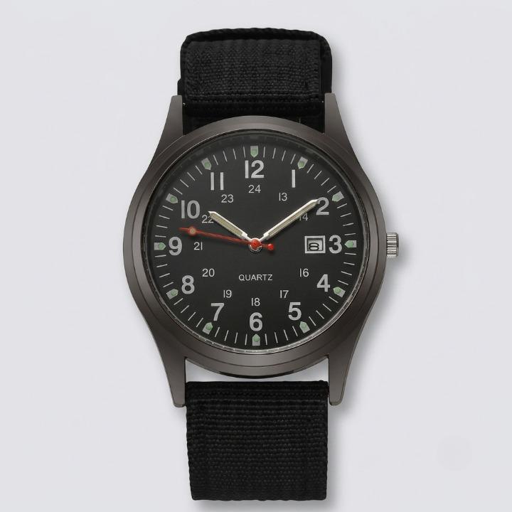 Military Watch with Nylon Strap – Water-Resistant, Shockproof, Glow Hands 1