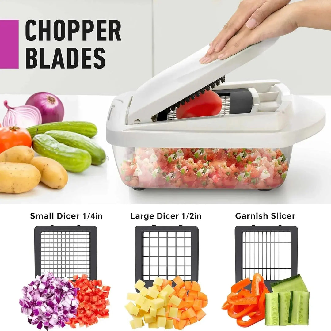 Vegetable Cutter | Dice Slice and Grate | Collection Box & Safety Holder 4